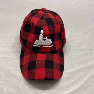 Red and Black Plaid Men's Hat